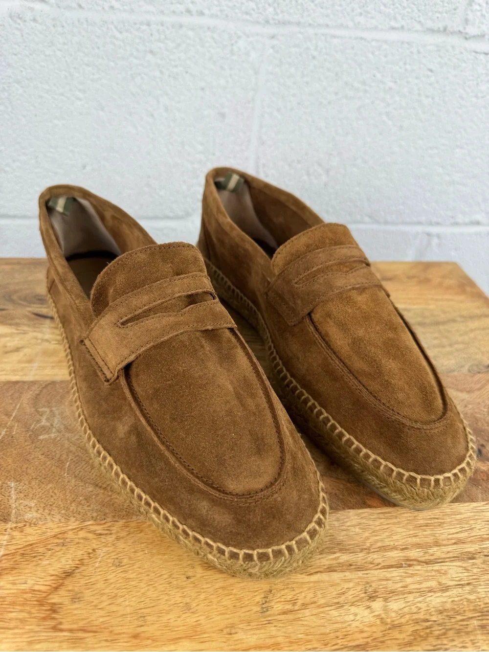 Castañer Nacho Brown Suede Penny Loafer Espadrilles Men’s EU 43 Spain